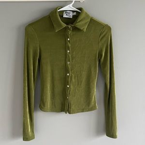Princess Polly Green button down shirt